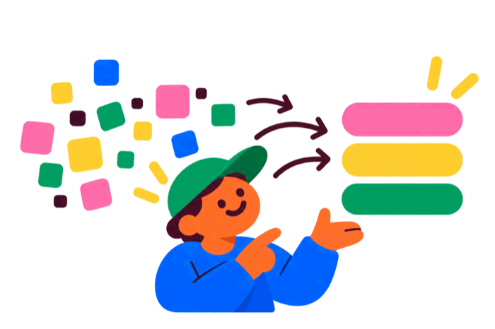 Scattered moments organized into tidy blocks